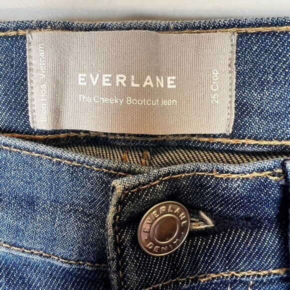 Everlane Womens The Cheeky Bootcut Jeans Size 26 Denim High Waist Raw Hem - Picture 2 of 6